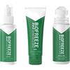 Biofreeze Set di 1 Roll-On 89 ml, 1 spray da 118 ml e 1 tubo da 118 ml, azione per il freddo, allevia i dolori muscolari e articolari