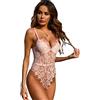 JINZIJINYU Lingerie Sexy Hot Per Sesso Lingerie Sexy Per Body Con Cuciture A Maglia In Pizzo Rosa Da Donna Sexy Cipria M