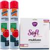 FEI FAN SET: 2x Bomboletta Di ALCOOL SPRAY Igienizzante Oggetti, Superfici e Tessuti. Soluzione Alcolica, Composta Al 70% Da Alcool Etilico Puro 500 ml + Panno SOFT In Microfibra Multiuso. Formato 33x33