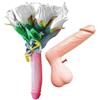 realGOOS Bouquet di fiori bianchi da sposa hot con manico pisello e pistola ad acqua per la festa sexy di addio al nubilato matrimonio gadget per adulti 18+