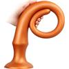 DDCELMIN Plug anale lungo Plug anale Dildo Dilatatore ano in silicone liquido Massaggiatore vaginale prostatico dorato con forte ventosa Masturbazione Giocattolo sessuale per uomini Donne Principianti(XL)