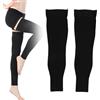 Agatige 1 paio di calze a compressione senza dita, calze varicose Open Toe antiscivolo Calze alte al ginocchio, supporto per ginocchio, coscia, polpaccio, artrite e sport (nero)(L)