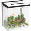 PawHut Acquario per Casa da 13L a Illuminazione LED con Fori di Ventilazione e Pompa Silenziosa, Vaschetta per Pesci in Vetro HD e ABS, 29x20x30.5 cm, Bianco e Trasparente