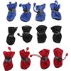 Levemolo Stivali Impermeabili per Cani, Set 3 Pezzi, Facili da Indossare | Nylon e Cotone, Chiusura Cinturino, Taglia M 2, Rosso Nero Blu
