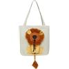 Generic Borsa a tracolla in tela per animali domestici, a forma di leone, borsa a tracolla in tela per animali domestici, con cordino elastico, traspirante
