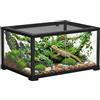 PawHut Terrario per Rettili Rialzato 60x45x32 cm Doppia Serratura Nero