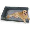 ping bu Divano letto ortopedico per cani grande, lavabile, letto calmante per cani, con fodera rimovibile, impermeabile, cuscino spesso e anti-ansia (grigio scuro, M, 50 x 40 x 11 cm)