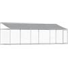 vidaXL Gabbia Cani con Tetto e Porta Grigia 6x2x2 m in Acciaio Zincato, Gabbia per Cani con Tetto, Cuccia per Cani, Box per Cani
