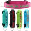 IIFL Collare per cani riflettente in nylon personalizzato, ricamato personalizzato, nome e numero di telefono personalizzabili, collare anti perso