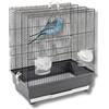 Pet's Market Alfa 40 Gabbia Voliera Uccelli in Metallo per Canarini Pappagallini Calopsite Inseparabili Uccelli e Piccoli Volatili con Posatoi Mangiatoie Beverino Colori Assortiti (40x27x48H Black)