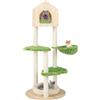 GYMAX Tiragraffi per Gatti, Sisal, 60 x 60 x 139 cm, Verde (Stile 1)