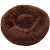 Chickwin Cuccia per Cani Cuccia per Gatti Rotonda in Caldo Peluche,Cuscino Ciambella Morbida per Cani di Piccola e Media Taglia per Cane e Gatto (Curry Scuro,50cm)