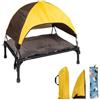 QKNTKF Lettino da Campeggio per Cani e Gatti, Culla Rialzata per Animali Domestici Con Tenda Parasole Rimovibile, 2 in 1, Extra Large, Con Borsa per il Trasporto