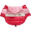 GIBZ Piccolo Cane Cappotto Invernale con Cappuccio Cani Impermeabile Antivento Giacca Caldo Tempo Freddo Cappottino Pile Imbottito per Animali Domestici Rosa