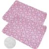Mateju 2 Pezzi Tappetini Igienici per Cani, Riutilizzabile Tappetini Cane Cuscinetti per Addestramento Cuccioli, Tappetino da Allenamento Lavabili per Gatti, Cani, Conigli (50x70CM,Zampe rosa)