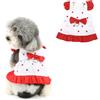 Ranphy Vestiti per cani a pois per cani di piccola taglia con fiocco, gonna per cuccioli di principessa, per compleanni, vacanze, chihuahua, Yorkie, abbigliamento estivo per gatti, rosso, XL