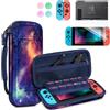 Fintie Kit di accessori per Nintendo Switch, interruttore 10 in 1 (non OLED/Lite) con custodia per il trasporto, cover trasparente in morbido TPU, pellicola protettiva e impugnatura per pollice