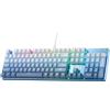 AABjhtpnz K556 SE RGB LED retroilluminato tastiera da gioco meccanico cablato con base in alluminio 104 interruttore rosso silenzioso lineare calmo compatibile con la maggior parte dei PC da gioco(Blu navy)