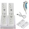 ameego 2x Ordinary Remote Controller, 2x Nunchuk Controller & 1x Charging Dock Controller Includes 2 Pcs of 2800mAh Battery Pack For Nintendo Wii & Wii U Remote - Plum Blossom D-Pad & Triangle Buttons