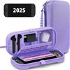 TIKOdirect Custodia protettiva rigida per Switch 2, viola | Custodia da viaggio portatile con adattatore e portaoggetti JoyCon, antiurto, interno morbido, 24 slot per schede di gioco