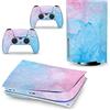 PDURMBUAB Nessuna Schiuma Nessuna Bolla Pelle Decalcomanie Anime Console Per PS5 Disk Edition 2 Controller Pellicola Vinile Avvolge, Durevole, Resistente Graffi 96786