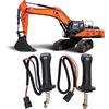 Yechiry Maniglia Joystick per Escavatore 2 Pezzi, Leva di Comando Leva Joystick per Escavatore, ABS in Lega di Alluminio a 3 Pulsanti e 6 Pin per Doosan DH DX150 215 225 300 370-9C