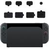 Generico 8-piece Spina della polvere adatto per Switch 2 Console di gioco Spina della polvere Set USB Silicone antipolvere Coperchio di protezione Accessori del gioco (Black)