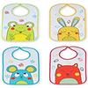 Ti TIN Confezione Da 4 Bavaglini Impermeabili Per Bambini 100% Poliestere Microfibra e Federa in Vinile | Confezione Da 4 Bavaglini con Nastro Autochiudente Per Bambini Da 6 a 18 Mesi, 25x35 cm