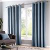Fusion - Tende celeste 229 x 183 cm (larghezza x lunghezza) - Tende blu con occhielli - Tende 100% cotone per camera da letto/soggiorno - Tenda per porta celeste - Trattamento finestra - Collezione