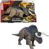 Mattel Jurassic World La Rinascinta Nasutoceratopo Ruggito Selvaggio, dinosauro giocattolo con attacco multidirezionale azionato con la coda e suoni, snodato, gioco digitale, JGC81