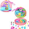 Polly Pocket - Cofanetto Avventure in Scooter, playset veicolo da viaggio con 2 micro bambole, 12 accessori a tema e un cucciolo incluso, giocattolo per bambini, 4+ anni, HWN98