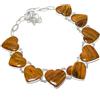 Fatto a mano Collana con pietre preziose a forma di cuore occhio di tigre in ferro fatta a...