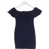 GUESS Abito Donna UK 6 Elasticizzato Spalla senza Righe Zip Mini Blu Scuro