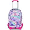 Seven SJ GANG STYLE JAM GANG Trolley Scuola Jack 3 Ruote, Rosa, Rhythmicsoul, 3 in 1, Triplo Uso, Zaino Con Carrello Sganciabile, Tasca Porta Borraccia e Crossover System, Scuola Viaggio, Bambina Ragazza