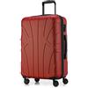Suitline - Valigia Trolley rigido ABS TSA 4 ruote, 66 cm, 68 litres, Rosso