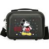 CARTOON Beauty Case Topolino Disney da Viaggio Rigido in ABS 29 x 21 x 15 cm Necessaire con Tracolla Doppio Scomparto Tasche Interne Zip con Predisposizione Lucchetto e Fascia per Valigia Idea Regalo