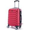 R.Leone Valigia da 1 pezzo Fino a Set 4 Trolley Rigido grande, medio, bagaglio a mano e beauty case 8 ruote in ABS 2026 (Rosso, M Medio)