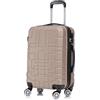 R.Leone Valigia da 1 Fino a Set 3 Bagaglio a mano 55x40x20 Ryanair Vueling adatto Iberia Wizzair EasyJet, Medio, Grande 4 Ruote ABS 6112 (Oro, M - Valigia Media)