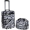 Rockland Set di valigie verticali Softside moda, Zebra, Taglia unica, Set di valigie verticali Softside moda