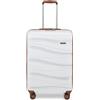 KONO Valigia Media Trolley Rigida 66cm Leggero PP Valigie con TSA Lucchetto e 4 Ruote (24pollici, Bianco Crema)