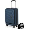 Hauptstadtkoffer Mitte - Valigia cabina top loader 55 x 40 x 20 cm, bagaglio a mano aereo, serratura TSA, 4 ruote, valigia rigida, trolley + Etichetta bagaglio digitale, Blu scuro