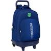 safta F.C. Barcellona NAVY Blue - Zaino grande con ruote, compatto, rimovibile, ideale per bambini di diverse età, comodo e versatile, qualità e resistenza, 33 x 22 x 45 cm, Blu navy, M, Casual