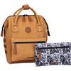 Cabaïa - Zaino Adventurer Moscow - Mini 10L - Idrorepellente - scomparto per PC fino a 10,5″ - 2 tasche intercambiabili - Vegan certificato - Zaino da viaggio, lavoro e scuola - Marrone