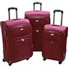 G.Kaos Trolley valigia set valigie semirigide set bagagli in tessuto super leggeri 4 ruote piroettanti trolley piccolo adatto per cabina con compagnie lowcost art.214 (Bordò)