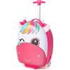 SOARS Valigia 16'' per Bambini Serie Animale, Bagaglio con Maniglia Telescopica e 2 Ruote a Luci LED, Trolley da Viaggio Aereo con Piedino Autoportante (Rosa Vitello)