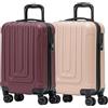 Flight Knight Premium Set Di 2 Valigie Da Cabina Leggere - 8 Ruote Girevoli - Lucchetto Tsa Integrato E Porta Usb - Bagaglio Approvato Per 100+ Compagnie Aeree Come Easyjet E Ryanair - 55x35x20cm