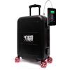 TOKYOTO Valigia Cabina Ruote Skate Silenziose Caricatore USB Resistente Leggero Policarbonato Tedesco Bagaglio Trolley a Mano Rigida 55x35x20 cm LUGGAGE (KABUTO BLACK, Solo Valigia)