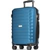POSH Valigia rigida L in polipropilene - Trolley leggera da 3,2 kg con effetto carbonio - Bagagli robusto con 4 doppie ruote - Capacità 63 litri, resistente ai graffi - 65x45x27 cm