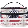 Sawhonn Arte Usa Bandiera Americana Beauty Case da Viaggio Donna Cosmetici Borsa Trucchi Make up Trucco Borse Makeup Organizzatore Ragazza