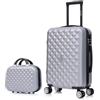 CELIMS - Valigia da Cabina 55x35x25 cm con Beauty Case | Valigia da Cabina con Beauty Case | Lucchetto Integrato | 4 Ruote a 360° | Rigida in ABS | Grigio